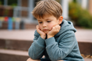 trist gutt alene psykisk helse barn og unge